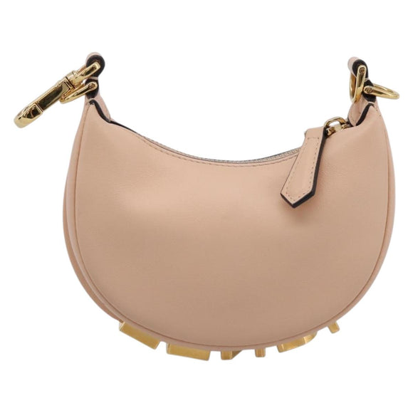 FENDI Nano Fendigraphy Hand Bag Leather Pink Gold Tone 7AS089 Auth 199003M
