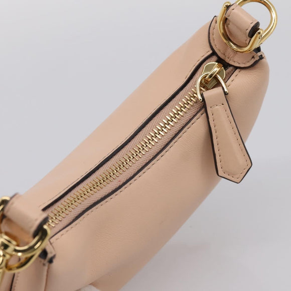 FENDI Nano Fendigraphy Hand Bag Leather Pink Gold Tone 7AS089 Auth 199003M