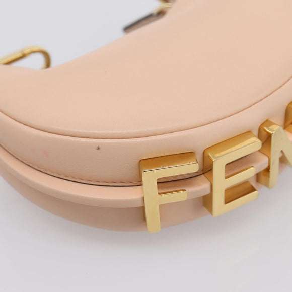FENDI Nano Fendigraphy Hand Bag Leather Pink Gold Tone 7AS089 Auth 199003M