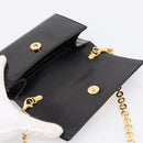 Salvatore Ferragamo Vala Chain Shoulder Bag Patent Black Gold Tone Auth 199006-10
