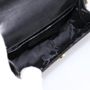 Salvatore Ferragamo Vala Chain Shoulder Bag Patent Black Gold Tone Auth 199006-11
