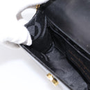 Salvatore Ferragamo Vala Chain Shoulder Bag Patent Black Gold Tone Auth 199006-18