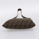 FENDI Zucca Canvas Shoulder Bag Brown Gold Tone Auth 199011-5
