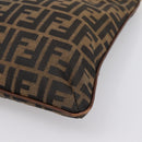 FENDI Zucca Canvas Shoulder Bag Brown Gold Tone Auth 199011-16