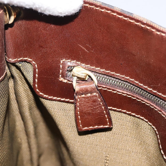 FENDI Zucca Canvas Shoulder Bag Brown Gold Tone Auth 199011