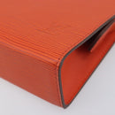 LOUIS VUITTON Epi Posh Toilette 19 Clutch Bag Orange Pimon LV Auth 199014A-8
