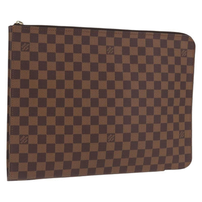 LOUIS VUITTON Damier Ebene Posh Documents Clutch Bag LV Auth 199015A
