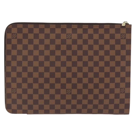 LOUIS VUITTON Damier Ebene Posh Documents Clutch Bag LV Auth 199015A