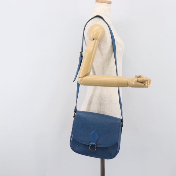 LOUIS VUITTON Epi Saint Cloud GM Shoulder Bag Blue M52195 LV Auth 199031