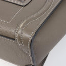 CELINE Luggage Nano Shopper Hand Bag Leather 2way Gray Silver Auth 199033V-16