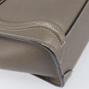 CELINE Luggage Nano Shopper Hand Bag Leather 2way Gray Silver Auth 199033V-19
