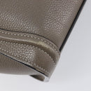 CELINE Luggage Nano Shopper Hand Bag Leather 2way Gray Silver Auth 199033V-9