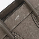 CELINE Luggage Nano Shopper Hand Bag Leather 2way Gray Silver Auth 199033V-20