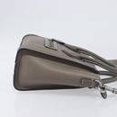 CELINE Luggage Nano Shopper Hand Bag Leather 2way Gray Silver Auth 199033V-3