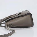 CELINE Luggage Nano Shopper Hand Bag Leather 2way Gray Silver Auth 199033V-4
