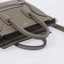 CELINE Luggage Nano Shopper Hand Bag Leather 2way Gray Silver Auth 199033V-7