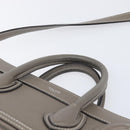 CELINE Luggage Nano Shopper Hand Bag Leather 2way Gray Silver Auth 199033V-14