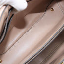 Salvatore Ferragamo Gancini Hand Bag Leather 2way Beige Gold Auth 199034A-11