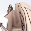 Salvatore Ferragamo Gancini Hand Bag Leather 2way Beige Gold Auth 199034A-22