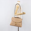 Salvatore Ferragamo Gancini Hand Bag Leather 2way Beige Gold Auth 199034A-26