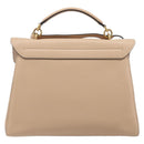 Salvatore Ferragamo Gancini Hand Bag Leather 2way Beige Gold Auth 199034A-2