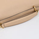 Salvatore Ferragamo Gancini Hand Bag Leather 2way Beige Gold Auth 199034A-7