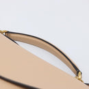 Salvatore Ferragamo Gancini Hand Bag Leather 2way Beige Gold Auth 199034A-8