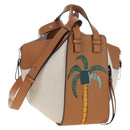 LOEWE KEN PRICE Hammock Small Hand Bag Canvas 2way Beige Silver Auth 199036SAM-1