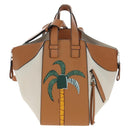 LOEWE KEN PRICE Hammock Small Hand Bag Canvas 2way Beige Silver Auth 199036SAM-13