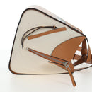 LOEWE KEN PRICE Hammock Small Hand Bag Canvas 2way Beige Silver Auth 199036SAM-4