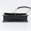 PRADA Chain Shoulder Bag Leather Black Gold Auth 199037SAM-5