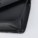 PRADA Chain Shoulder Bag Leather Black Gold Auth 199037SAM-9