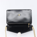 PRADA Chain Shoulder Bag Leather Black Gold Auth 199037SAM-10