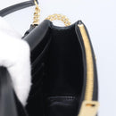 PRADA Chain Shoulder Bag Leather Black Gold Auth 199037SAM-20