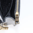 PRADA Chain Shoulder Bag Leather Black Gold Auth 199037SAM-23
