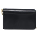 PRADA Chain Shoulder Bag Leather Black Gold Auth 199037SAM-2