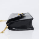 PRADA Chain Shoulder Bag Leather Black Gold Auth 199037SAM-4