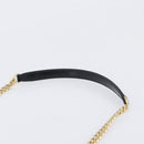 PRADA Chain Shoulder Bag Leather Black Gold Auth 199037SAM-8