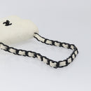CHANEL Matelasse Chain Shoulder Bag Lamb Skin White Black CC Auth 199038-7