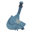 Christian Dior Saddle Bag Leather Stussy Collaboration Light Blue Auth 199040V-1