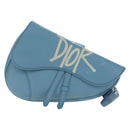 Christian Dior Saddle Bag Leather Stussy Collaboration Light Blue Auth 199040V-13