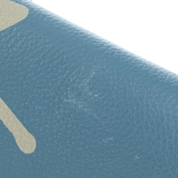 Christian Dior Saddle Bag Leather Stussy Collaboration Light Blue Auth 199040V