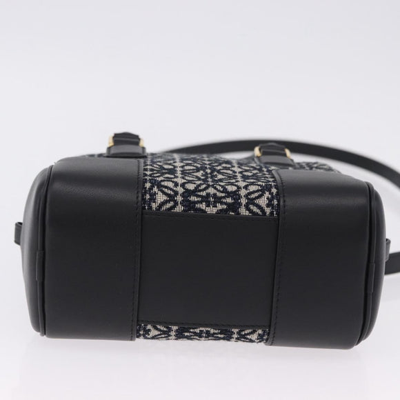 LOEWE Anagram Amazona 16 Hand Bag Canvas 2way Black Gold Tone Auth 199041SAM
