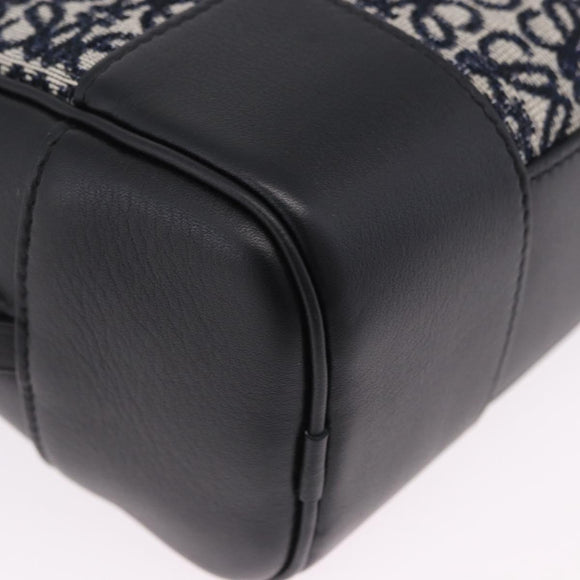 LOEWE Anagram Amazona 16 Hand Bag Canvas 2way Black Gold Tone Auth 199041SAM