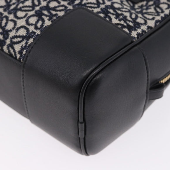 LOEWE Anagram Amazona 16 Hand Bag Canvas 2way Black Gold Tone Auth 199041SAM