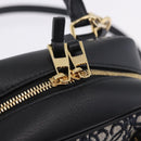 LOEWE Anagram Amazona 16 Hand Bag Canvas 2way Black Gold Tone Auth 199041SAM-21