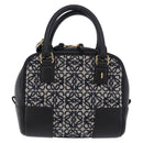 LOEWE Anagram Amazona 16 Hand Bag Canvas 2way Black Gold Tone Auth 199041SAM-13