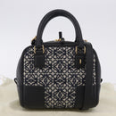 LOEWE Anagram Amazona 16 Hand Bag Canvas 2way Black Gold Tone Auth 199041SAM-12