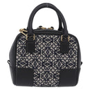 LOEWE Anagram Amazona 16 Hand Bag Canvas 2way Black Gold Tone Auth 199041SAM-2