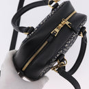 LOEWE Anagram Amazona 16 Hand Bag Canvas 2way Black Gold Tone Auth 199041SAM-6